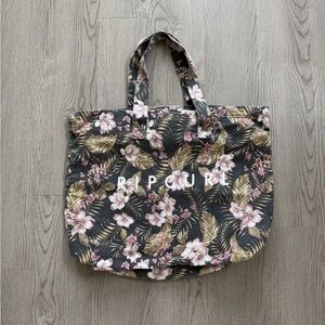 Rip Curl Tropical Floral Tote - Black and Pink